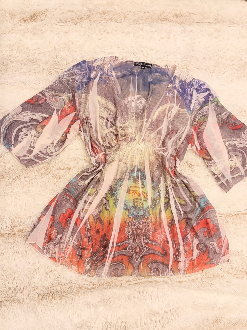 🧚🏼 RARE Vintage Y2K Simply Irresistible Tattoo Mesh Top Fairy Grunge Whimsy Goth